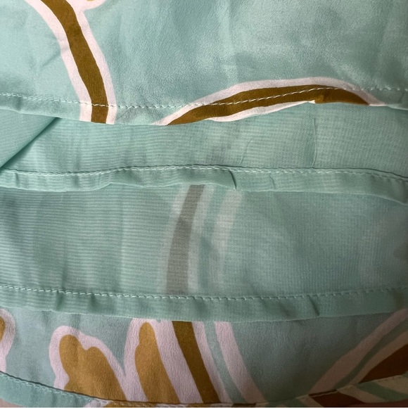 Merona Size 16 Mixed Pattern Color-blocked Belted Sleeveless Dress Seafoam Green - Picture 9 of 10